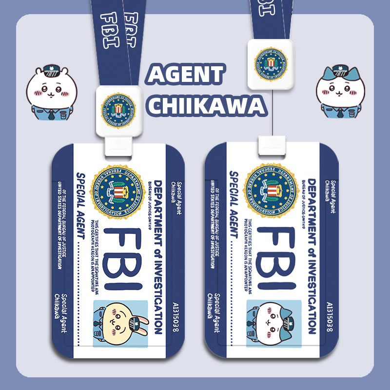 卡套校园卡通保护壳伸缩挂绳挂脖工作证护士胸牌医生证件工牌公交接送卡套可爱创意学生FBI身份证保护套