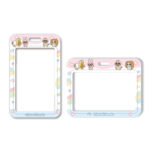 可爱双面透明卡套带编制绳校园学生卡饭卡工作牌医生护士老师市民卡身份证公交地铁卡弹簧绳保护壳硬