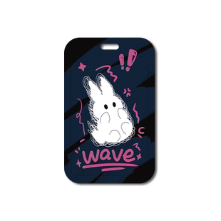 少女朋克惊恐兔兔创意少女市民卡学生校园饭卡地铁公交卡包门禁伸缩挂脖饰工作证件套 日韩风羊城通身份证ins