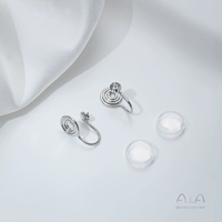 R194-6b Белые зажимы для ушей с бусинами K и полуотверстиями, 1 пара, 2 шт., бесплатный силиконовый рукав