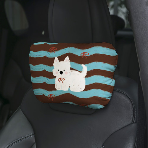 波纹萌狗可爱汽车头枕护颈枕 车载座椅专用 车用护颈车载枕头A69
