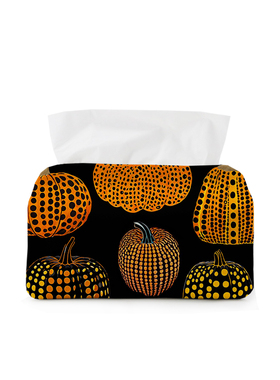 春天里×菊老师 抽象波点南瓜纸巾盒 手绘原创支持定制   A16