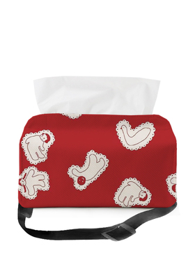 涂鸦小人 手工布艺车内纸巾套车用文艺抽纸盒汽车创意纸巾收纳A21