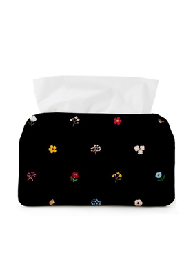 暗里繁花创意可爱布艺纸巾盒餐厅桌面专用小号软包抽纸盒好抽A83