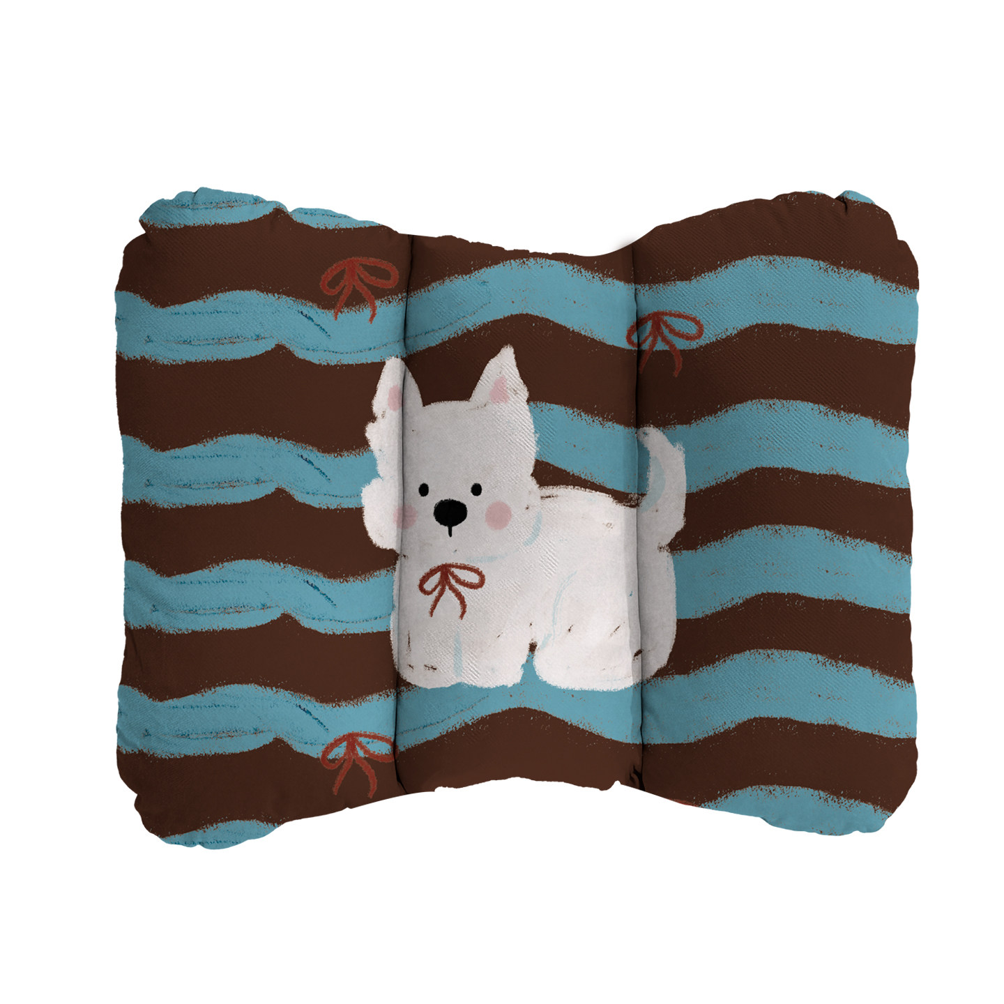 波纹萌狗可爱汽车主驾护腰靠垫四季通用靠背腰垫 座椅专用腰垫A69