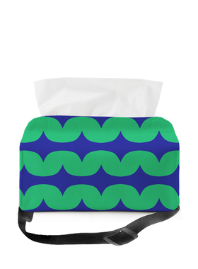 芬兰北欧简约条纹创意车载 抽纸盒绑带高级感汽车扶手箱纸巾盒A57