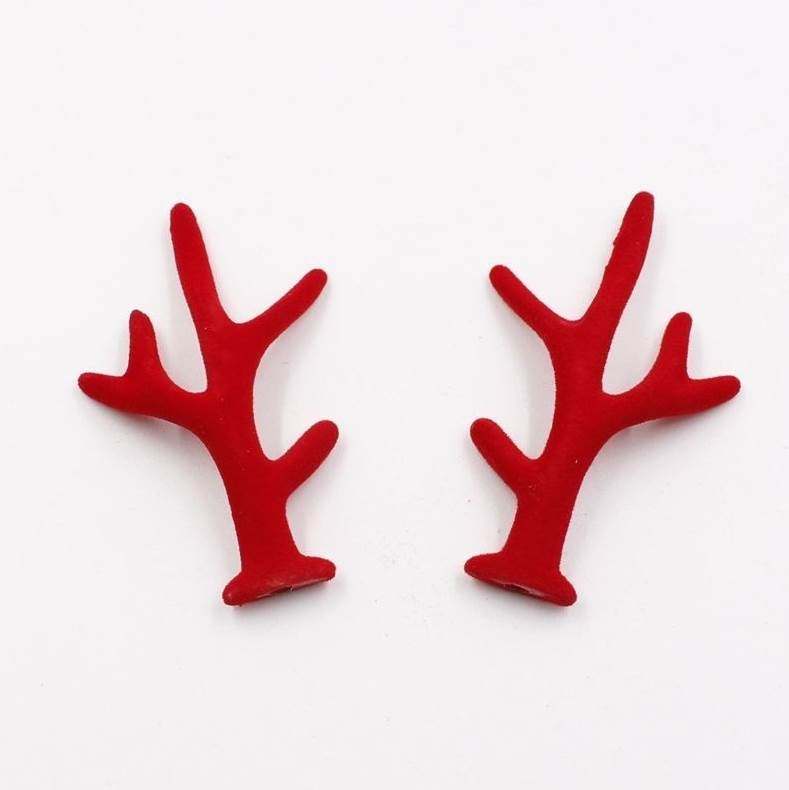 可爱植绒麋鹿角圣诞鹿角diy手工发夹发饰头饰发箍发夹材料配件l21
