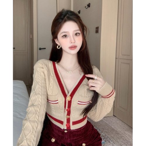 2025新款修身减龄针织开衫