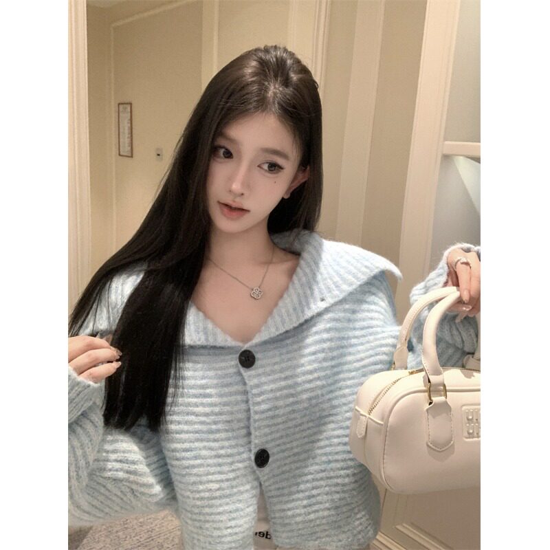 小众宽松休闲半高领毛衣外套