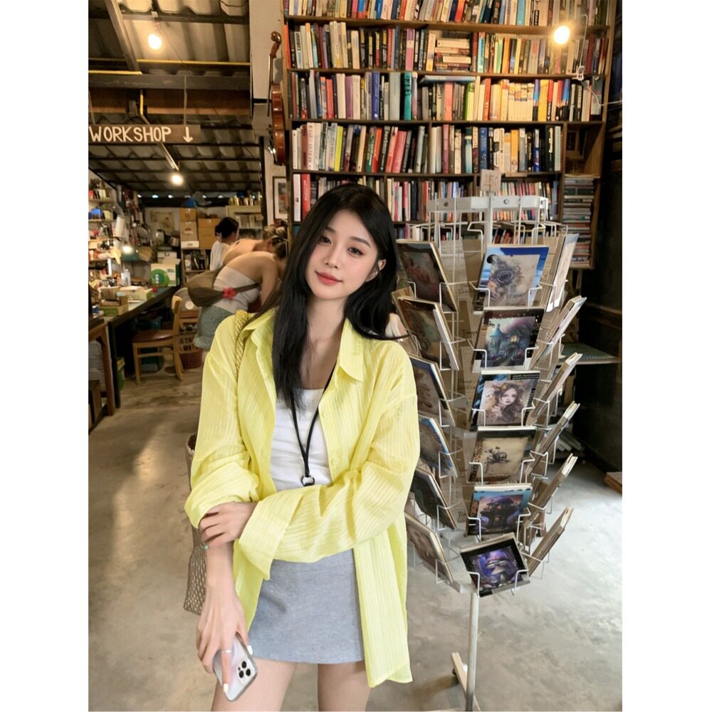 防晒衣女新款韩范风设计感夏季薄款纯色开衫长袖外穿绣花休闲衬衫