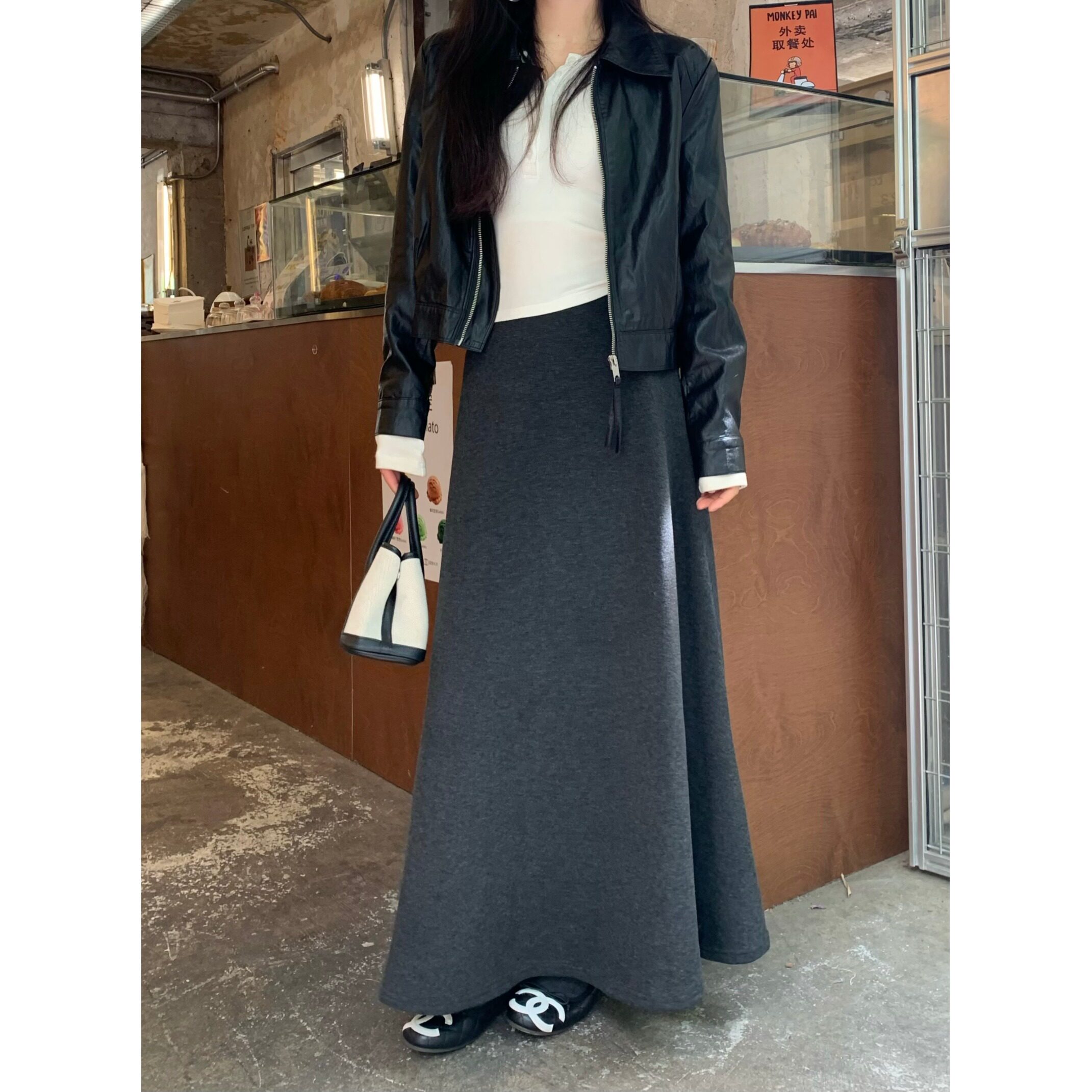 2026高级设计感气质高腰包臀裙秋冬新款显瘦糯米长裙女A字半身裙