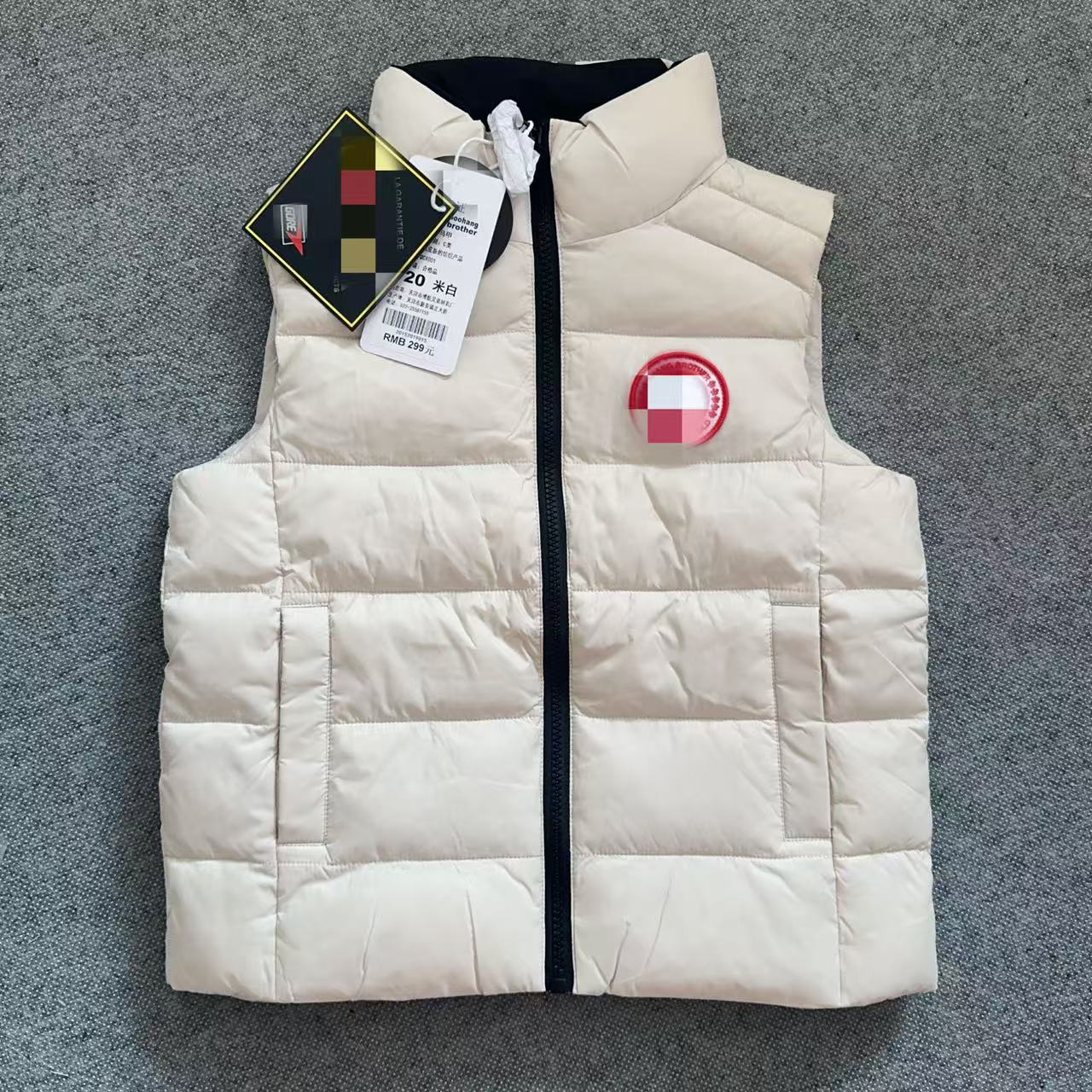 自留25年秋冬新款120-160女童中大童时尚洋气款米色加棉棉服马甲