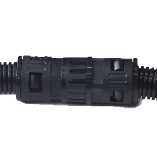 蓝江LAND 尼龙波纹管直通对接接头PA6快插式塑料软管浪管直通接头