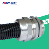 蓝江LAND 304不锈钢波纹管防水接头尼龙软管密封压盖金属锁紧头