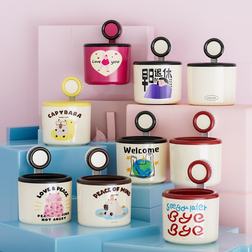 诺室吸盘垃圾桶迷你壁挂式