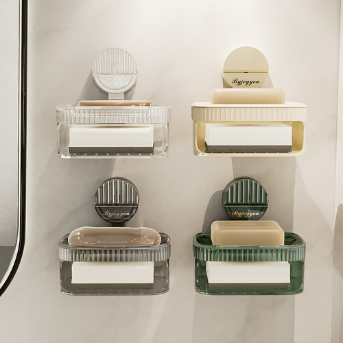 诺室吸盘海绵肥皂盒壁挂式免打孔