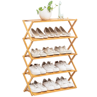 多层防尘简易鞋架子宿舍竹鞋柜置物架收纳免安装折叠鞋架家用门口