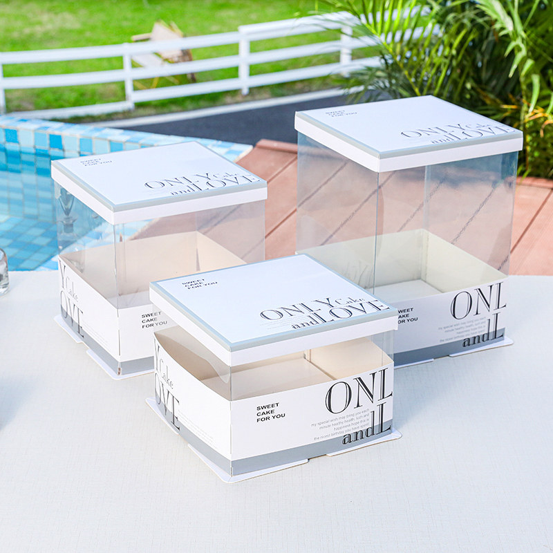 透明生日蛋糕盒子6/8/10/12寸单双层加高腰封网红新款方形包装盒,厨房/烹饪用具,点心包装盒/包装袋,淘宝优惠券,粉丝福利购,淘宝优惠卷