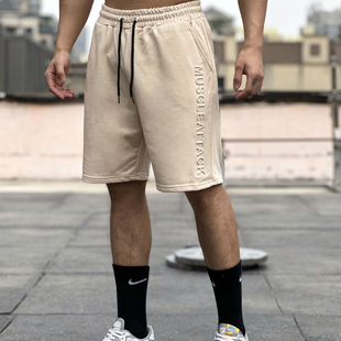 五分裤 棉质健身训练跑步宽松透气休闲美式 男夏季 GYM潮牌运动短裤
