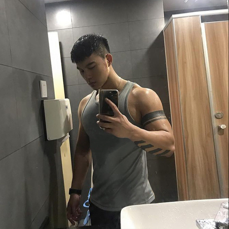 LVFT夏速干紧身弹力无袖背心运动跑步男士潮健身衣服训练坎肩上衣