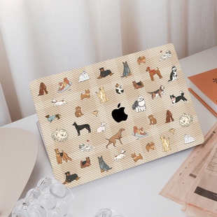 橘版 小狗野餐Mac13寸M1保护套air15寸电脑壳pro13MacbookM4Pro14