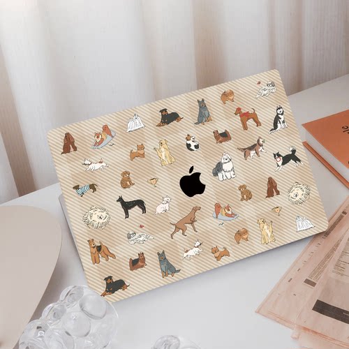 橘版小狗野餐Mac13寸M1保护套air15寸电脑壳pro13MacbookM4Pro14