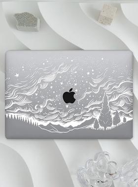 森林星空适用macbookair保护壳Air15寸2024款M3苹果笔记本Air13软pro16m4保护壳MacPro13寸MacPro14寸M4外壳