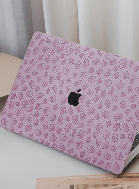 四叶草压纹皮革紫Mac壳Mac壳苹果电脑保护套适用于macbookprom113保护壳笔记本macm2air13macbookpro16寸外壳
