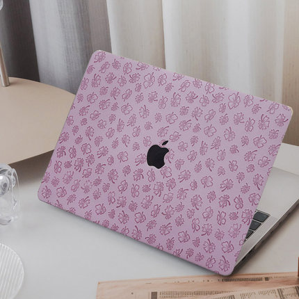 四叶草压纹皮革紫Mac壳Mac壳苹果电脑保护套适用于macbookprom113保护壳笔记本macm2air13macbookpro16寸外壳