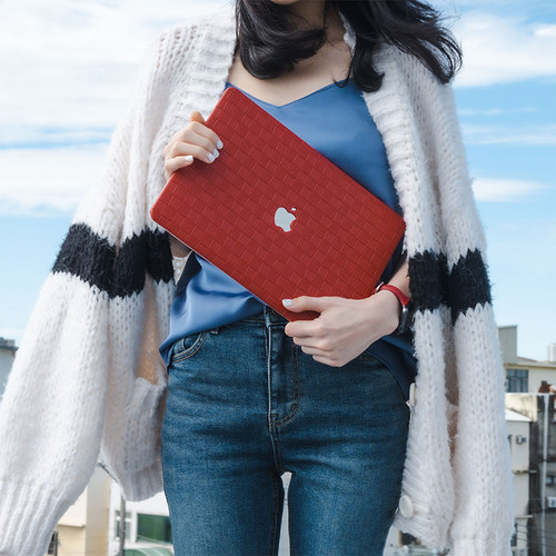 中国红编织皮革电脑壳macbook