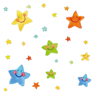 爱心星星多巴胺彩色画室创意装饰窗贴玻璃贴纸卧室可爱窗花静电贴