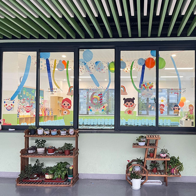 六一儿童节教室布置装饰幼儿园小学班级窗户门墙玻璃静电贴纸窗花