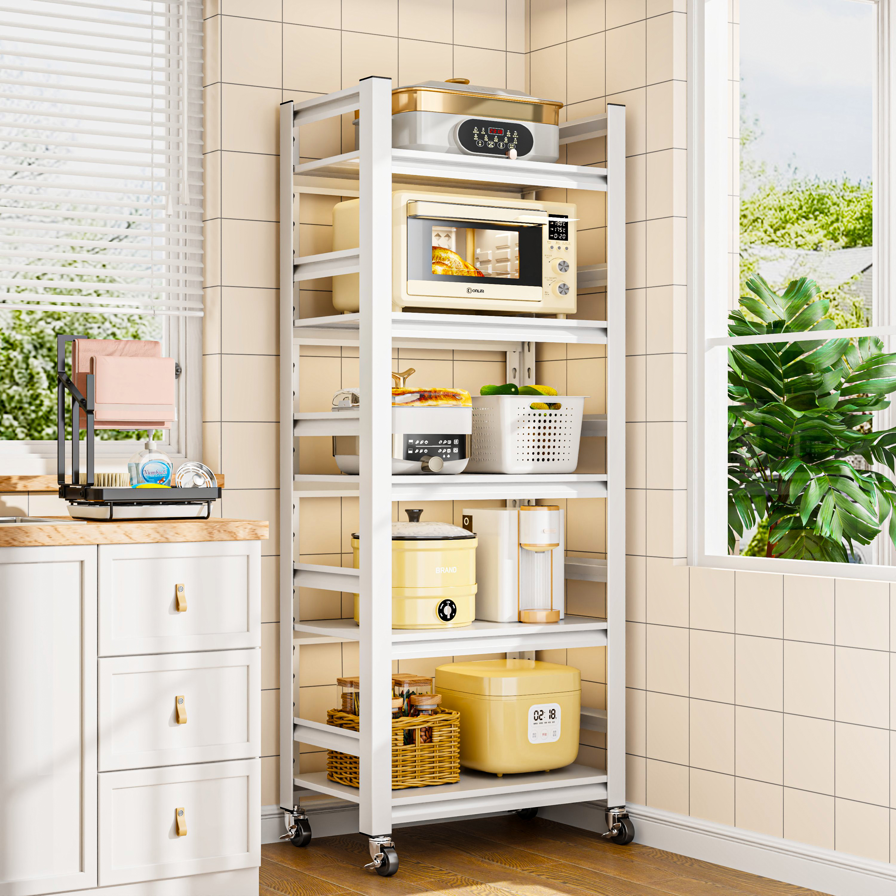 可移动厨房多功能微波炉置物架