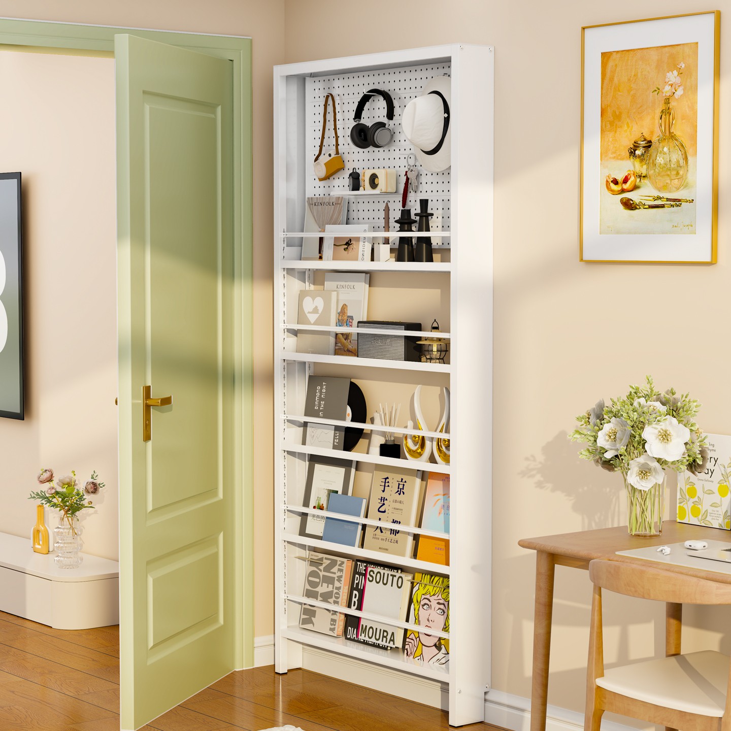 门后洞洞板书架置物架儿童绘本架