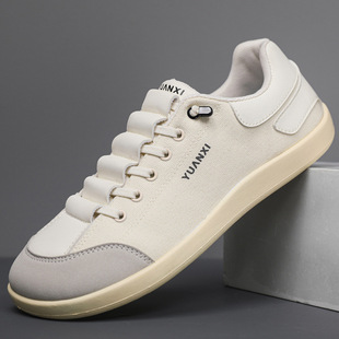 白色布鞋男款夏季透气2026新款帆布板鞋一脚蹬大码休闲软底小白鞋