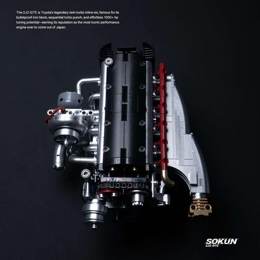 中国积木PB品铂速魂发动机引擎系列2JZ-GTE拼装积木玩具模型8814