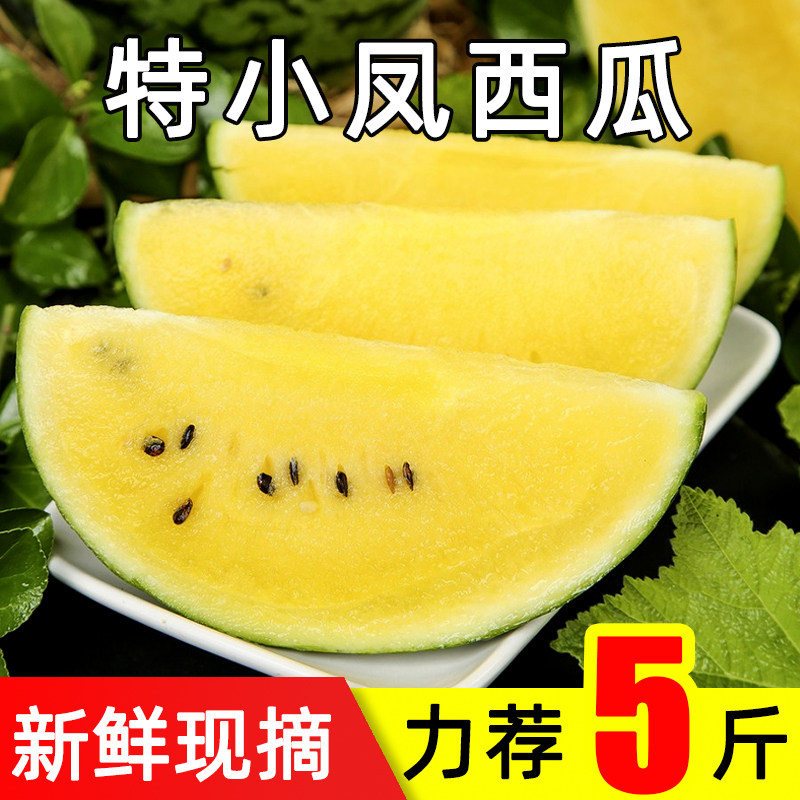 特小凤西瓜黄心小西瓜当季新鲜现摘水果黄瓤冰淇淋西瓜手剥有籽瓜