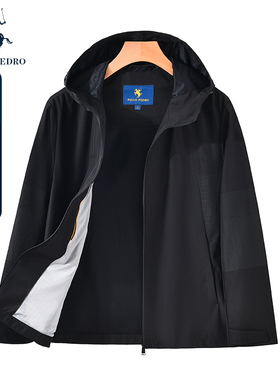 保罗彼得春秋新款男士休闲长袖时尚连帽外套夹克上衣YCDA73360