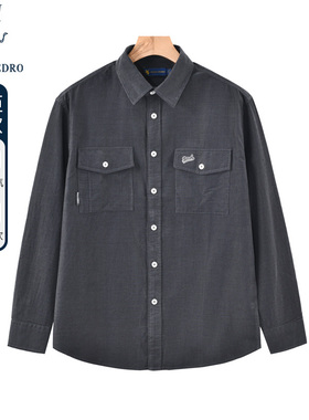 保罗彼得春秋新款男衬衫时尚百搭工装休闲长袖衬衣专柜CUDA58971