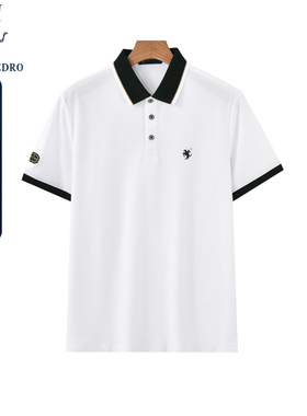 保罗彼得夏装新款男士商务休闲短袖POLO衫宽松T恤上衣ZCDB41470