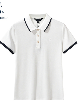 保罗彼得2025夏新女士短袖POLO衫刺绣T恤翻领专柜同款BWEB66730