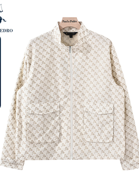 保罗彼得春秋新款女士百搭宽松时尚轻薄短外套印花上衣SKDA73080