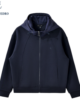 保罗彼得2025秋季新款短外套女刺绣拼接连帽卫衣棒球衫TBECW00280