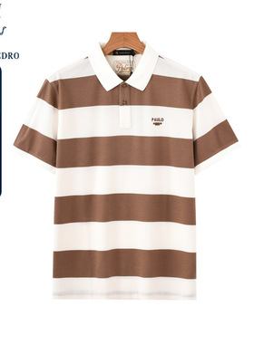 保罗彼得夏装新款男士商务休闲短袖时尚polo衫T恤上衣CUDB42670