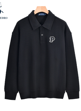 保罗彼得秋季男士卫衣POLO领休闲百搭潮流百搭长袖T恤男TCCC48050