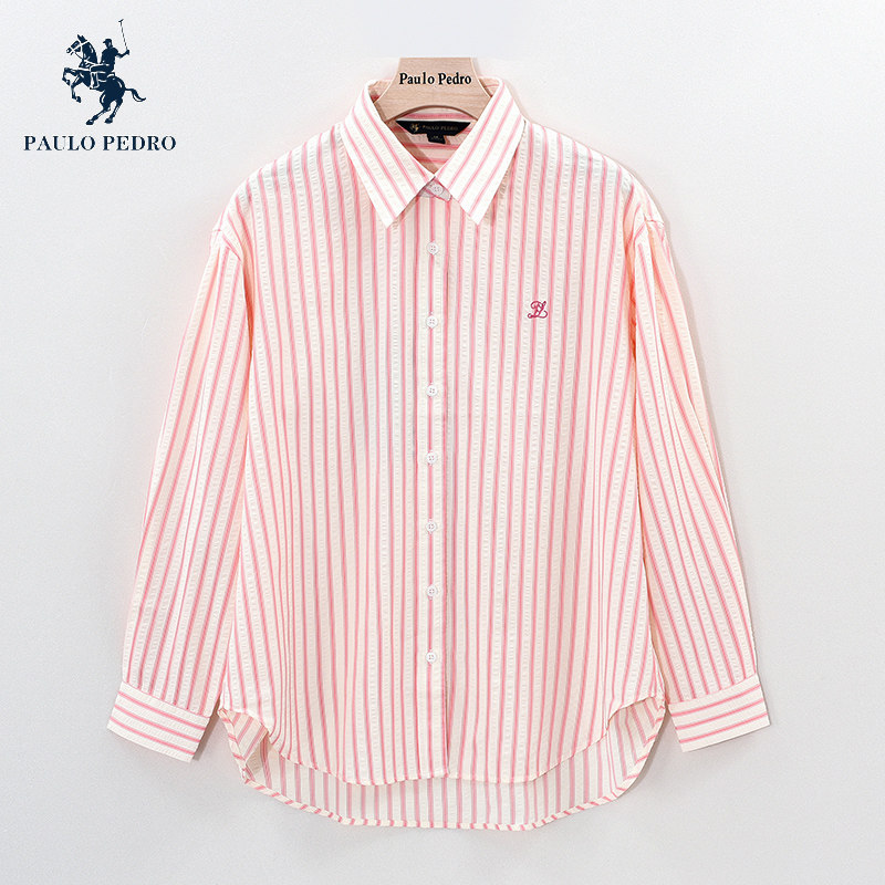 CWEA59640 保罗彼得2025年春夏新款女式长袖套装专柜同款条纹衬衫,女装/女士精品,时尚套装,淘宝优惠券,粉丝福利购,淘宝优惠卷