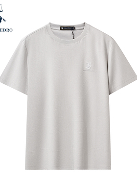 保罗彼得2025夏新男短袖T恤圆领纯色印花上衣专柜同款YTEB65651