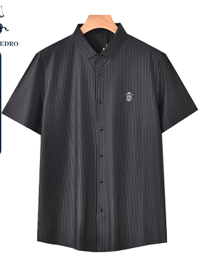 保罗彼得夏装新款休闲短袖衬衫衬衣男时尚清凉T恤专柜ZCDB52550