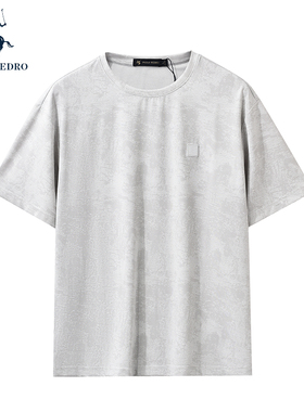 TCEB65830 保罗彼得2025夏新款男短袖T恤衫圆领花纹上衣专柜同款