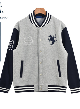保罗彼得专柜同款秋短外套拼接时尚宽松街头流行棒球服TBCD72520